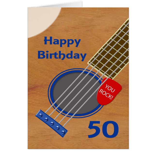 50th Birthday Guitar Player Birthday (Front)