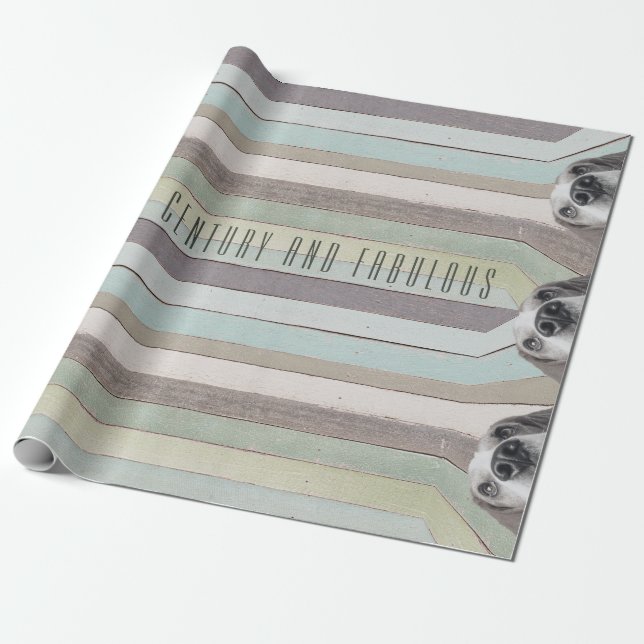 50th Birthday Half a Century and Fabulous  Wrapping Paper (Unrolled)