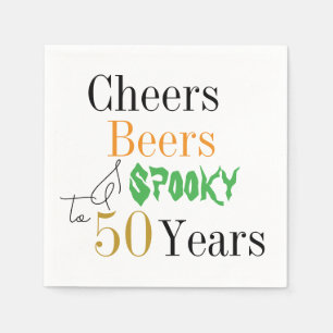 50th Birthday Halloween Cheers Spooky Party Napkin