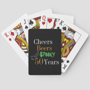 50th Birthday Halloween Party Cheers Beers Playing Cards