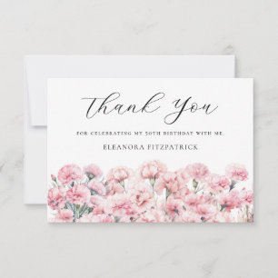 50th Birthday Holly January Birth Flower Custom Thank You Card