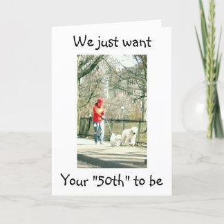 "50th BIRTHDAY" HOPE IT'S A WALK IN THE PARK Card