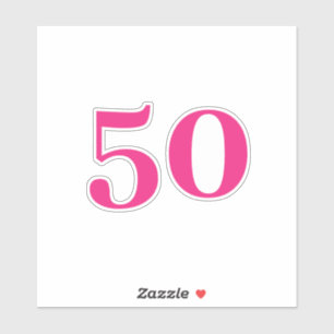 50th Birthday Hot Pink Custom Age Number Fifty