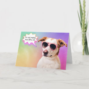 50th Birthday Hound Dog On Rainbow Card
