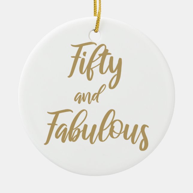 50th Birthday Humour Ceramic Tree Decoration (Front)