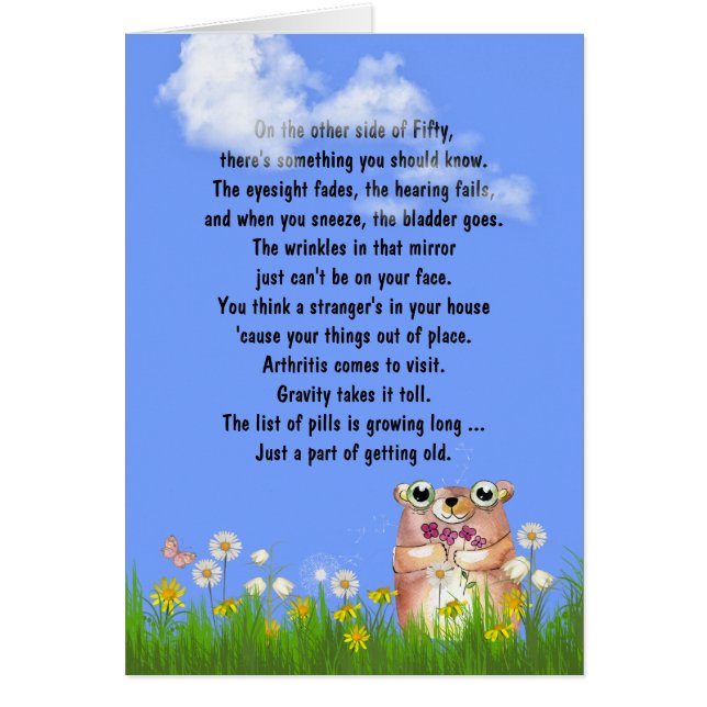 50th Birthday humour on getting older (Front)