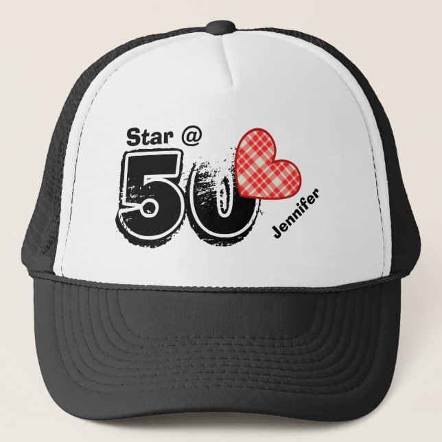 50th Birthday I'm a Star Custom Name V10 Trucker Hat (Front)