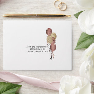 50th Birthday in Black and Rose Gold Glitter  Envelope