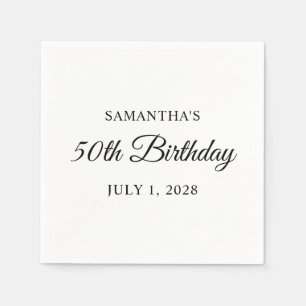 50th Birthday in Elegant Script Napkin