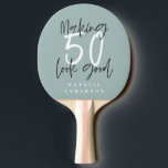 50th birthday initials personalized favor gift ping pong paddle<br><div class="desc">Fun 50th birthday gift. Ideal party favor or gift for your golf loving friend or relative. Part of a collection.</div>
