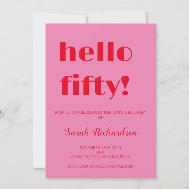 50th Birthday Invitation (Front)