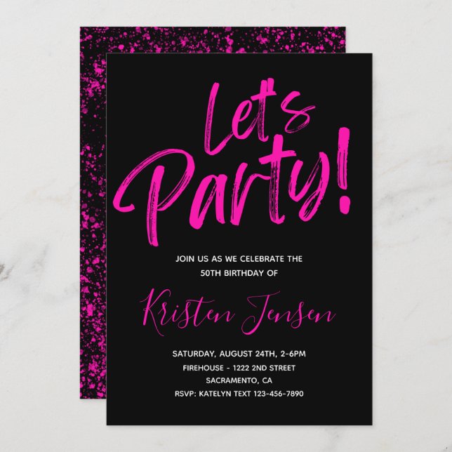 50th Birthday Invitation | 50th Birthday Invite (Front/Back)