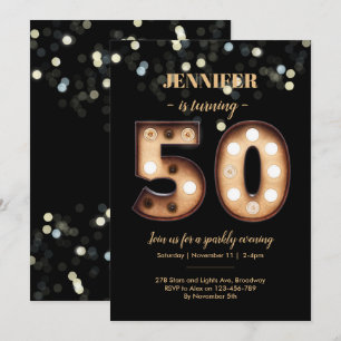 50th birthday invitation Bright Lights