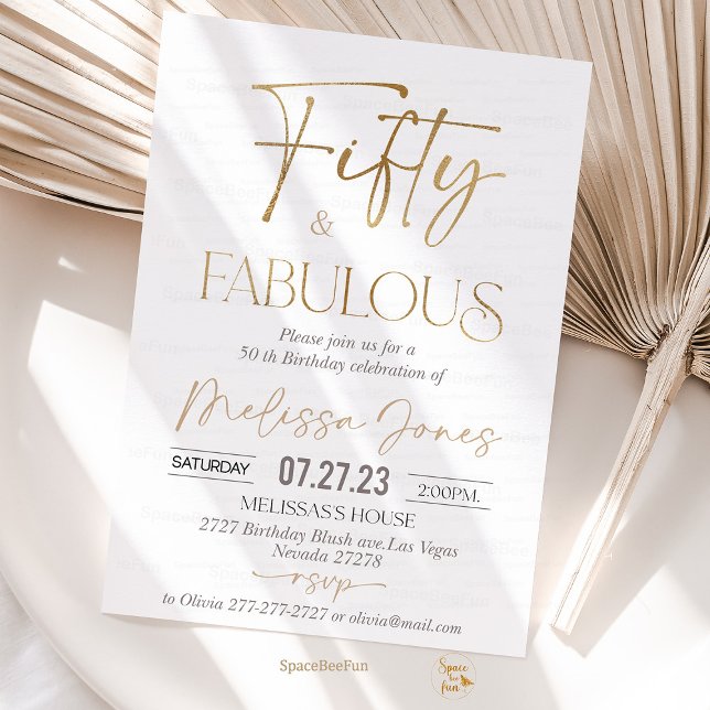 50th birthday Invitation Brunch Invitation (50th birthday Invitation,Brunch Invitation,50th birthday invite,for her Adult Birthday,boho party bi)