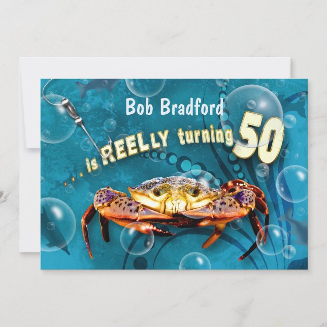 50th Birthday Invitation - CRAB FEAST (Front)