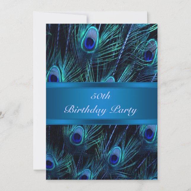 50th Birthday Invitation Peacock 50th Birthday (Front)