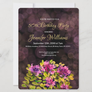 50th Birthday invitation thyme
