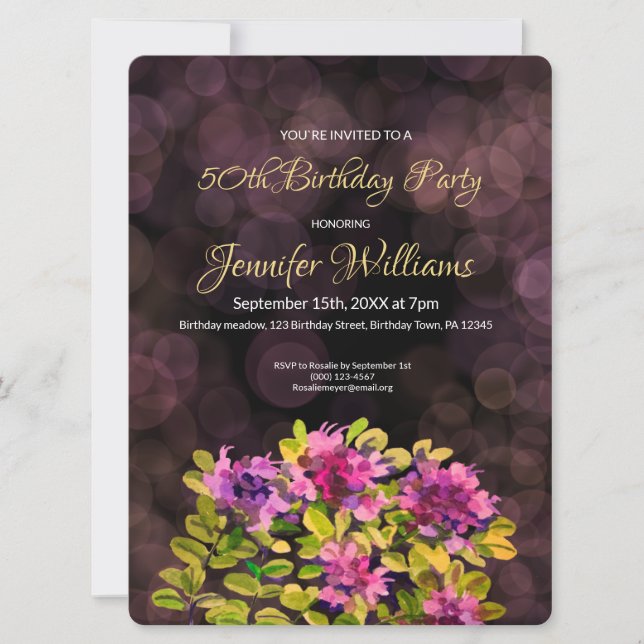 50th Birthday invitation thyme (Front)