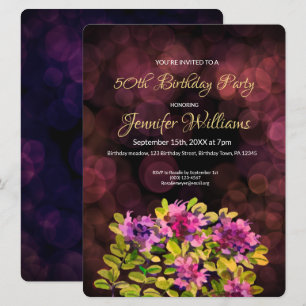 50th Birthday invitation thyme