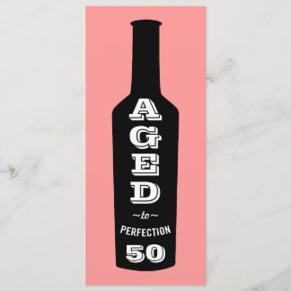 50th Birthday Invitation Wine Aged to Perfection