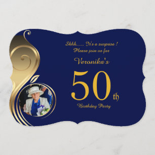 50th,Birthday Invitation Woman Any age,Photo,shape
