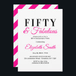 50th Birthday Invitations 50 and Fabulous Elegant<br><div class="desc">Fifty and Fabulous,  a fancy hot pink design,  a great way to celebrate a 50th birthday in style</div>