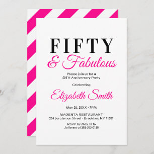 50th Birthday Invitations 50 and Fabulous Elegant