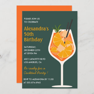 50th birthday invitations Cocktail Elegant Modern