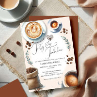 50th Birthday Invitations Coffee Themed