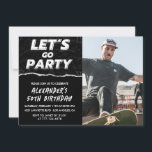 50th birthday invitations Men Black Photo<br><div class="desc">50th birthday invitations Men Black Photo Photo LET'S GO PARTY</div>