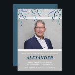 50th birthday invitations Men Confetti Photo Blue<br><div class="desc">50th birthday invitations Men Confetti Photo Blue</div>