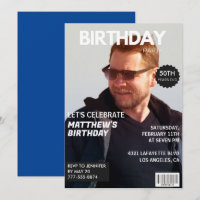 50th birthday invitations Men Him Magazine Cover