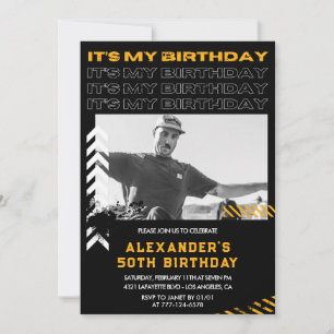 50th birthday invitations Men Photo Spray paint