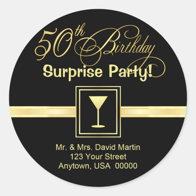 50th Birthday Invitations - Return Address Labels (Front)