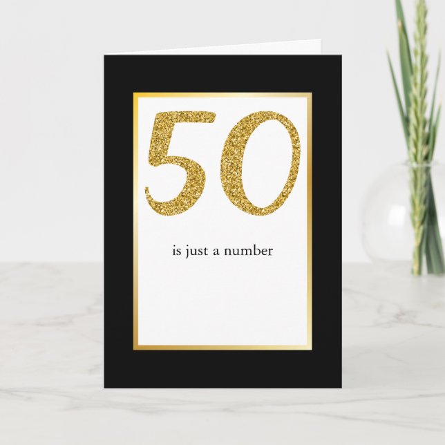50th Birthday Just a Number funny Joke Humour Card (Front)
