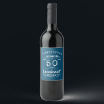 50th Birthday Legendary Blue Vintage Name Legend Wine Label<br><div class="desc">For those celebrating their 50th birthday we have the ideal birthday party wine bottle labels with a vintage feel. The blue background with a white vintage typography design is simple and yet elegant with a retro feel. Easily customise the text using the template provided. See in store for matching birthday...</div>