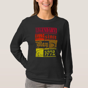 50th Birthday Legendary Since May 1972 Vintage Ret T-Shirt