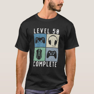 50Th Birthday Level 50 Complete Gamer Gaming 1971 T-Shirt
