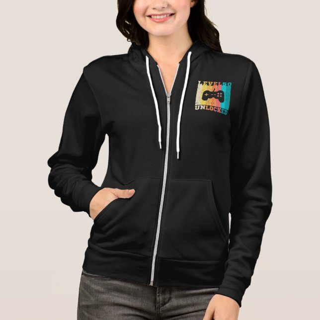 50th Birthday Level 50 Unlocked Hoodie (Front)