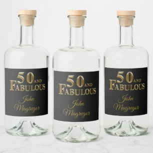 50th Birthday  Liquor Bottle Label