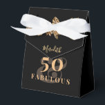 50th Birthday Luxury Golden Flowers Elegant Classy Favour Box<br><div class="desc">Luxurious floral ornament with name and age to personalise for chic birthday parties.
Main colours of this template : black,  white and gold (regular inks are being used,  not metallic ones).</div>