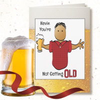 50th Birthday Male Cartoon Beer Funny Saying