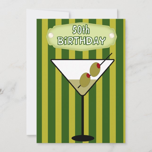 50th Birthday Martini Party Invitation (Front)