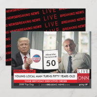 50th Birthday 🎙️ Men's Funny Trump TV News Card