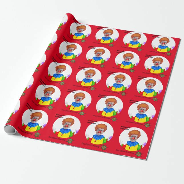 50th Birthday Mens New Funny Yellow Clown Epic Wrapping Paper (Unrolled)