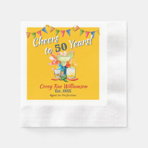 50th Birthday Mexican Fiesta Cheers to 50 Years  Napkin