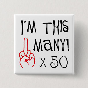 50th birthday Middle Finger Salute 15 Cm Square Badge