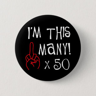 50th birthday Middle Finger Salute 6 Cm Round Badge