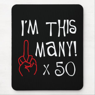 50th birthday Middle Finger Salute Mouse Pad