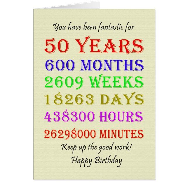 50th Birthday Milestones (Front)